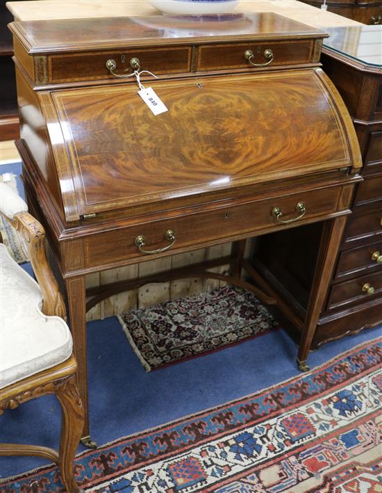 An Edwardian mahogany ladies bureau W.77cm